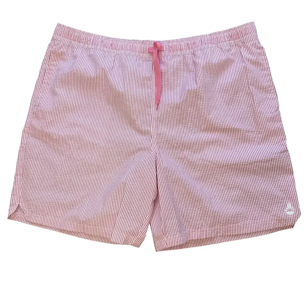 O'Rageous 2 IN 1 Shorts Seersucker Pink Stripe Size 2X-Large